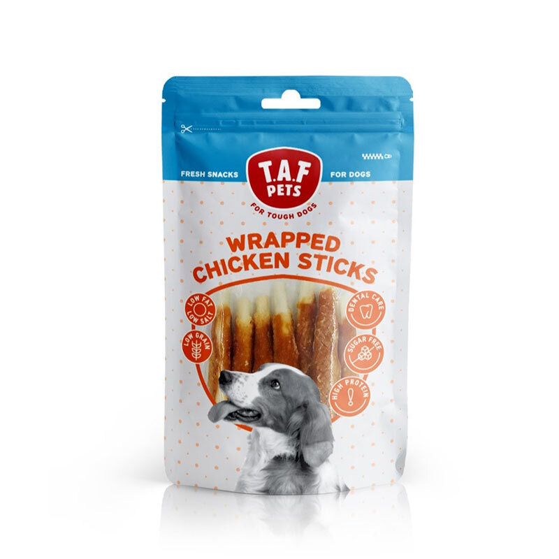  عکس تشویقی مدادی سگ تاف پتز با طعم مرغ T.A.F. Pets Wrapped Chicken Sticks وزن 75 گرم 