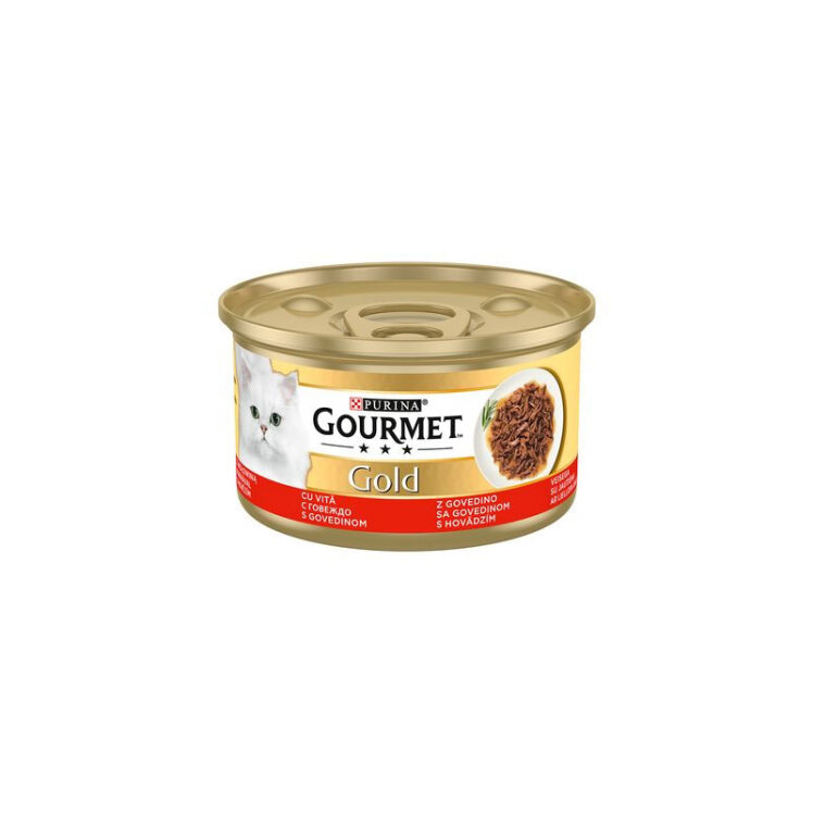 تصویر 1 کنسرو گربه گلد گورمت با طعم فیله گوشت گاو در سس Gourmet Gold With Beef وزن 85 گرم