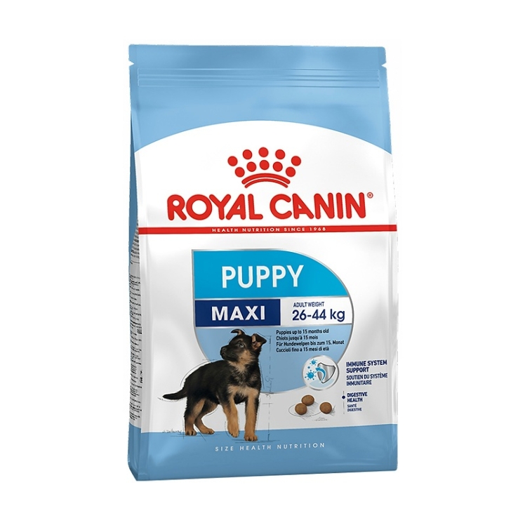 عکس دانه غذای خشک توله سگ رویال کنین مدل Maxi Puppy وزن 4 کیلوگرم