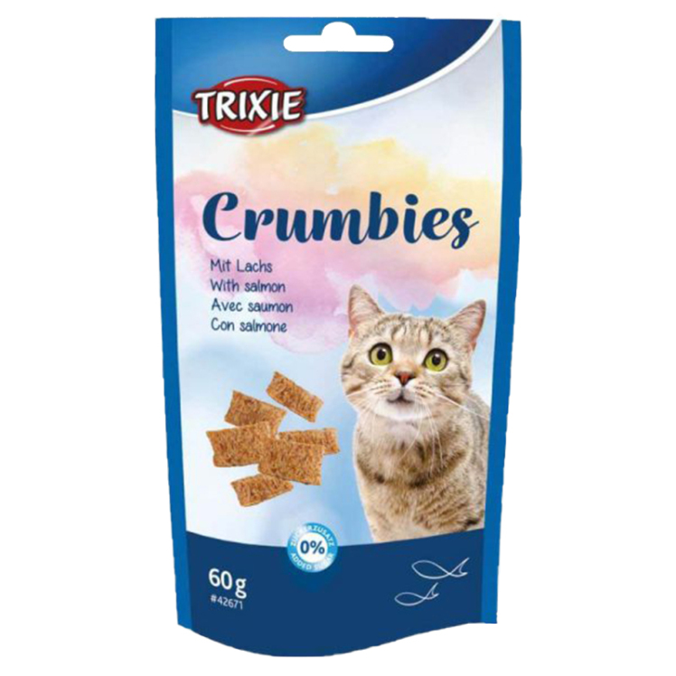 عکس محصول تشویقی بیسکویتی گربه تریکسی مدل Crumbies با طعم گوشت پرندگان وزن 60 گرم