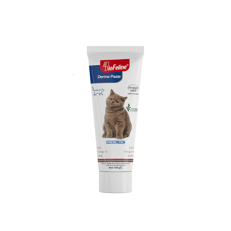  تصویر محصول خمیر تقویت کننده پوست و مو گربه بیوفلاین BioFeline Derma Paste وزن 100 گرم 