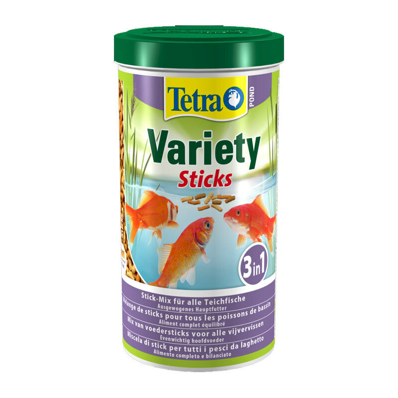  عکس قوطی غذای استیکی مخلوط ماهی های برکه تترا Tetra Pond Variety Sticks حجم 1 لیتر 