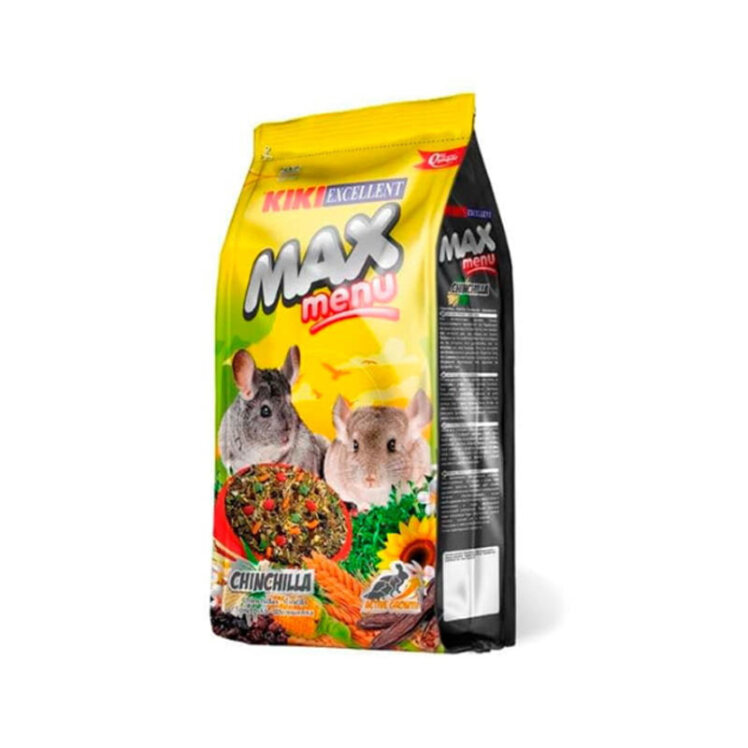 تصویر غذای مخلوط جوندگان کوچک کیکی Kiki Max Menu Chinchilla وزن 800 گرم