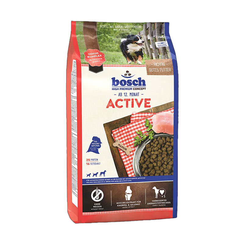  تصویر غذای خشک سگ بوش با طعم مرغ Bosch Active Poultry وزن 15 کیلوگرم 