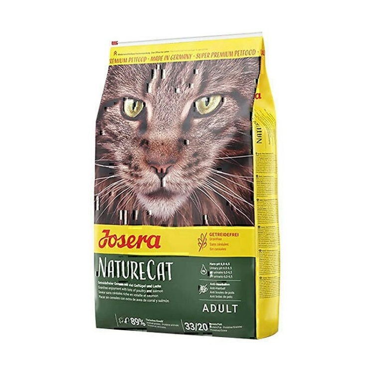 تصویر محتویات غذای خشک گربه جوسرا مدل NatureCat وزن 2 کیلوگرم
