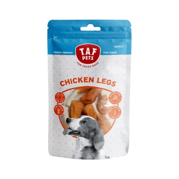 عکس تشویقی استخوانی سگ تاف پتز با طعم مرغ TAF Pets Chicken Legs وزن 75 گرم
