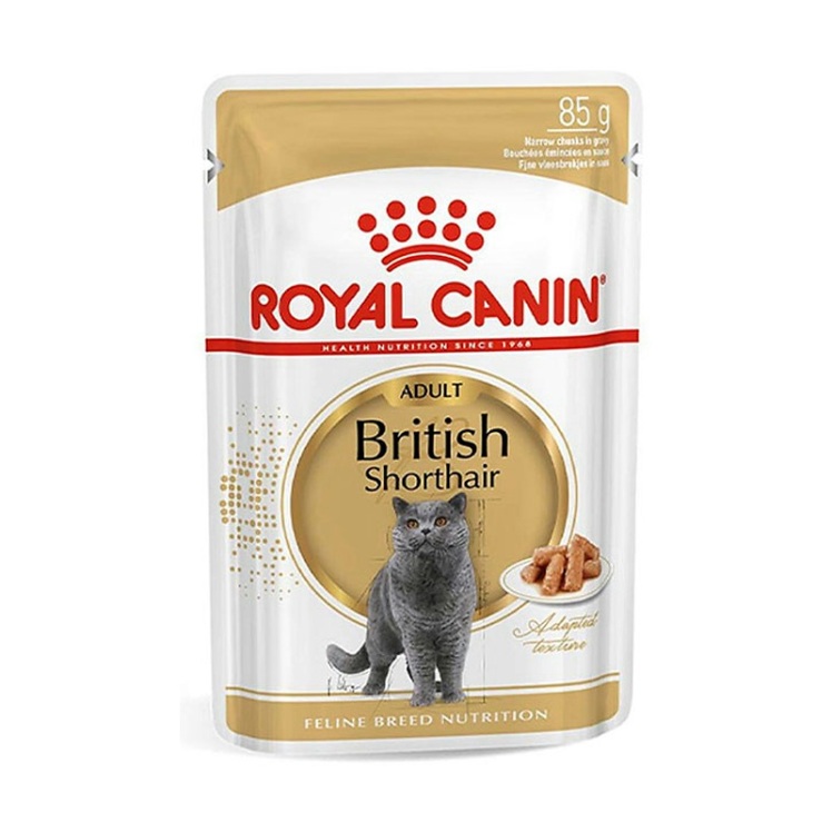عکس اطلاعات پوچ گربه رویال کنین مدل British Shorthair وزن 85 گرم