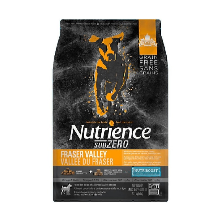 تصویر غذای خشک گربه نوترینس با طعم مرغ Nutrience Subzero Fraser Valley وزن 2.27 کیلوگرم از نمای پشت