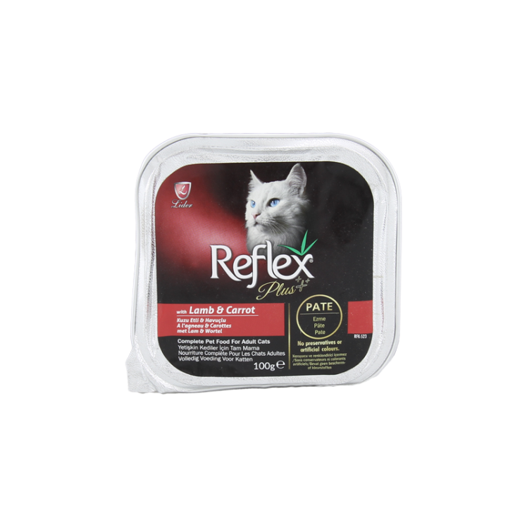 غذای کاسه‌ ای گربه گوشت بره رفلکس پلاس Reflex Plus Lamb & Carrot وزن 100 گرم
