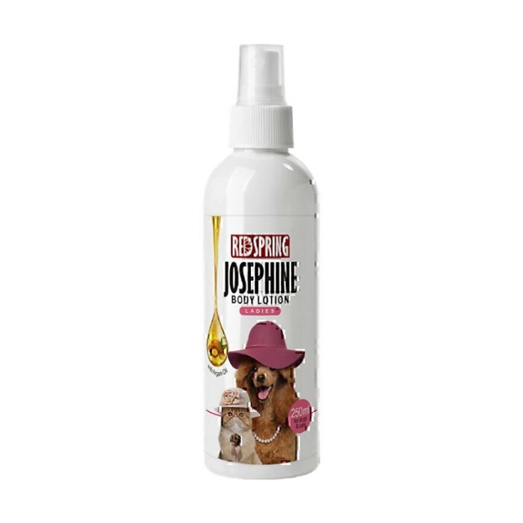 تصویر جزئیات لوسیون بدن ژوزفین سگ و گربه لیدی رداسپرینگ Redspring Caterina Body Lotion حجم 250 میلی لیتر