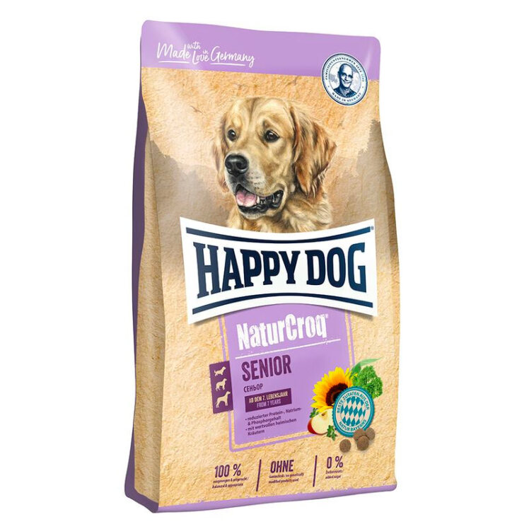 تصویر غذای خشک سگ مسن هپی داگ Happy Dog NaturCroq Senior وزن 4 کیلوگرم از نمای رو به رو