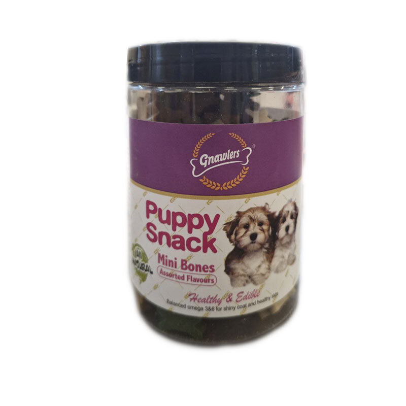  تصویر تشویقی سگ استخوان های کوچک گناولرز مخصوص پاپی Genawlers Puppy Snack Mini Bones وزن 250 گرم 