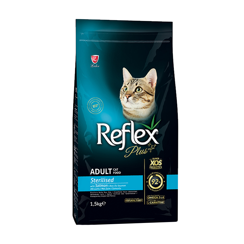  غذای خشک گربه رفلکس پلاس مدل Sterilised with Salmon وزن 1.5 کیلوگرم 