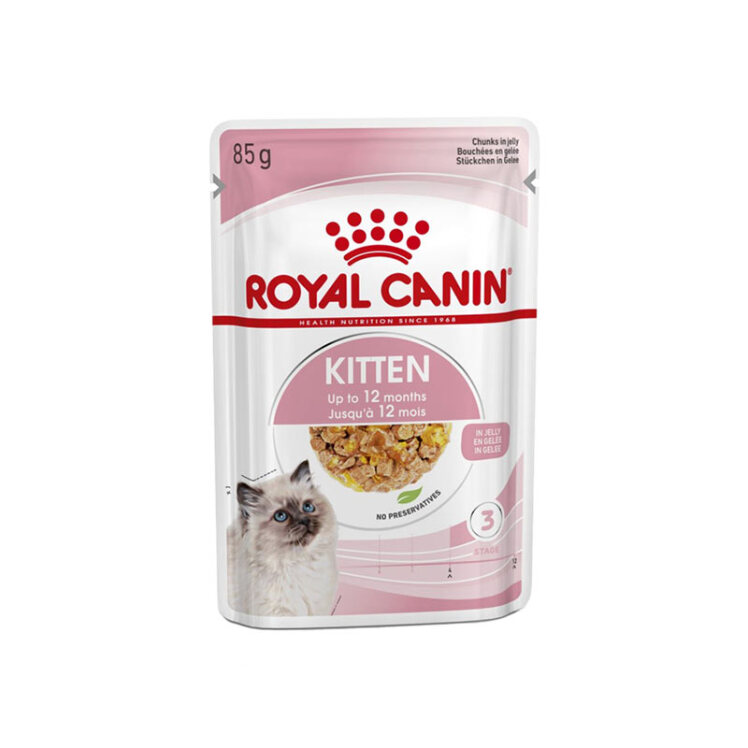 تصویر پوچ بچه گربه رویال کنین در ژله Royal Canin Kitten in Jelly وزن 85 گرم