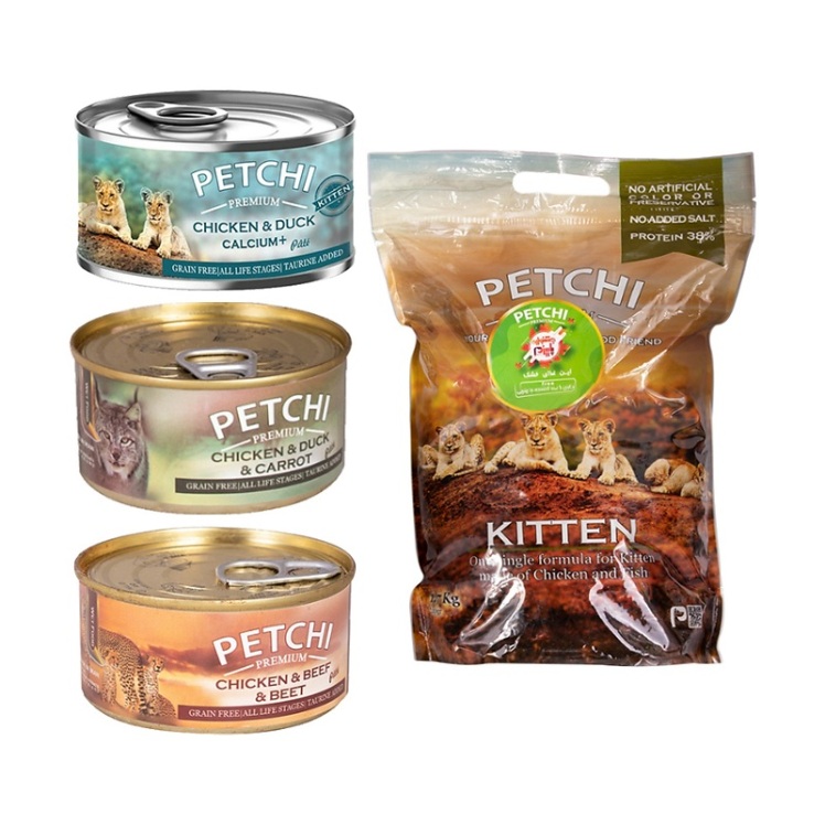 عکس 2 بسته غذای بچه گربه پتچی Petchi Kitten Pack مجموعه 4 عددی