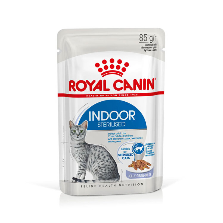 تصویر محتویات پوچ گربه عقیم شده ایندور رویال کنین Royal canin Indoor sterilised وزن 85 گرم