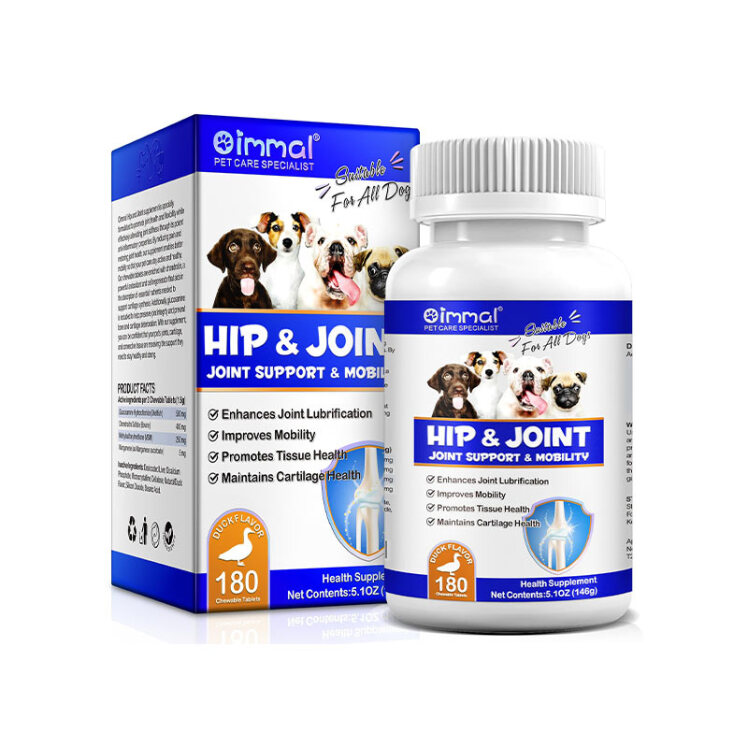 عکس قرص سلامت مفصل و ران سگ اویمال با طعم اردک Oimmal Hip and Joint Dog Pill بسته 180 عددی