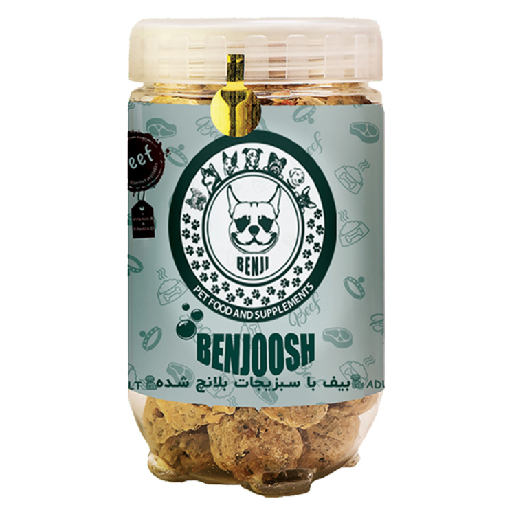 عکس بسته بندی غذای خشک سگ بنجی مدل Adult Beef وزن 1 کیلوگرم