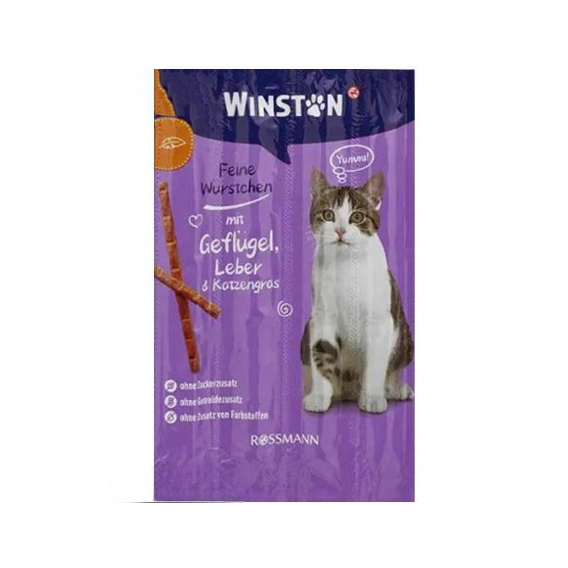  اسنک تشویقی گربه وینستون با طعم مرغ و جگر Winston Chicken & Liver بسته 5 عددی از نمای رو به رو 