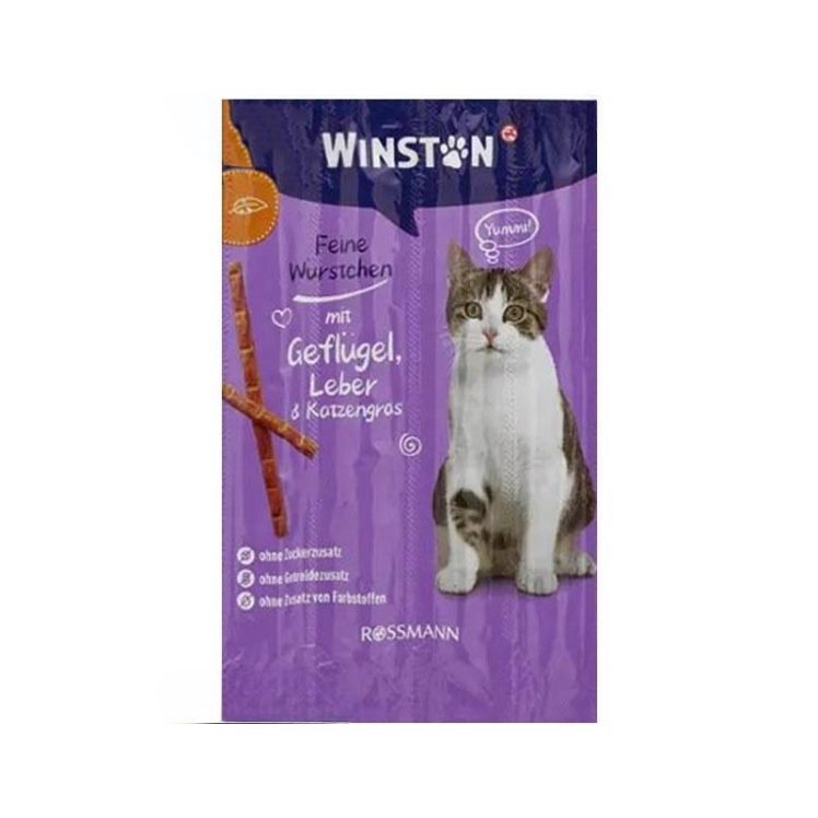 اسنک تشویقی گربه وینستون با طعم مرغ و جگر Winston Chicken & Liver بسته 5 عددی از نمای رو به رو