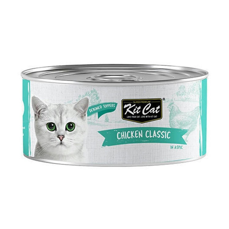 تصویر کنسرو غذا گربه کیت کت با طعم مرغ Kit Cat Canned Food With Chicken Classic وزن 80 گرم