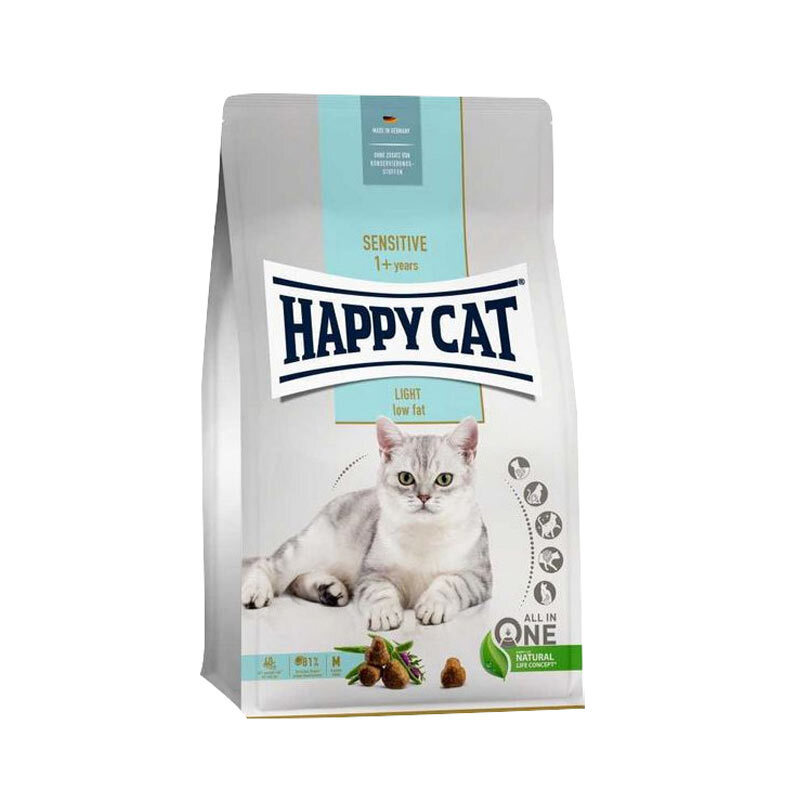  تصویر غذای خشک گربه هپی کت مخصوص کنترل وزن HappyCat Sensitive low fat وزن 4 کیلوگرم 