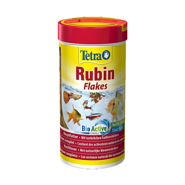 عکس پولک های غذای پولکی مخصوص ماهی های رنگی تترا Tetra Rubin Flakes حجم 250 میلی لیتر