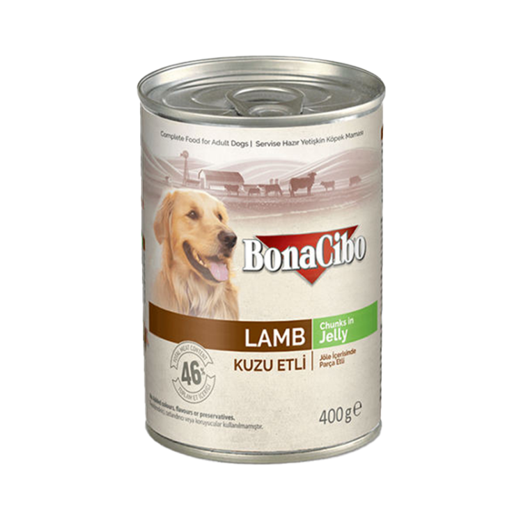 کنسرو غذای سگ بوناسیبو مدل Lamb Chunk in Jelly وزن 400 گرم