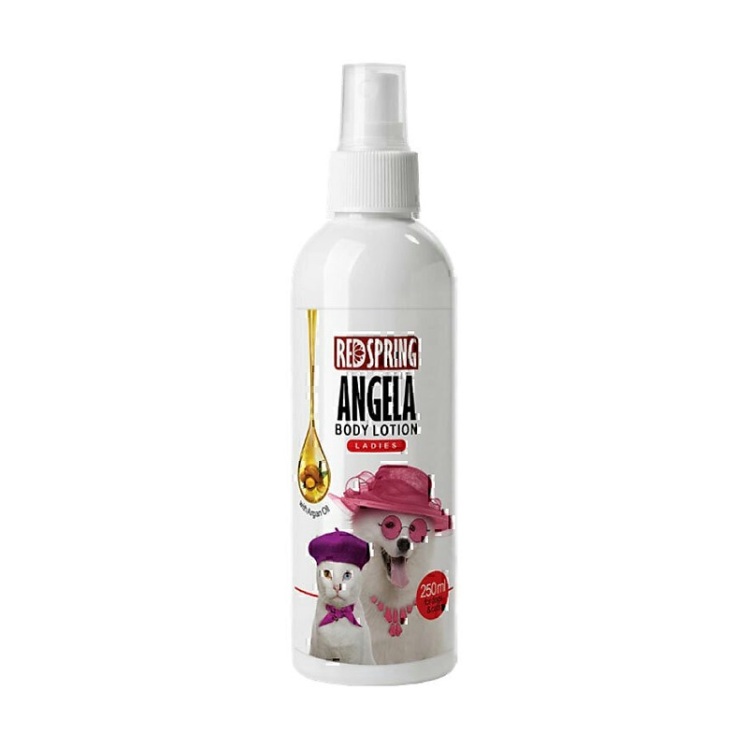 تصویر جزئیات لوسیون بدن آنجلا سگ و گربه رداسپرینگ Redspring Angela Body Lotion حجم 250 میلی لیتر