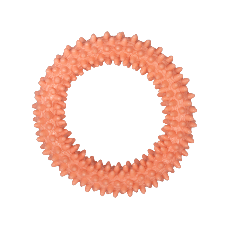  تصویر نمای بالا اسباب بازی دندانی سگ هپی پت مدل دایان رنگ نارنجی 