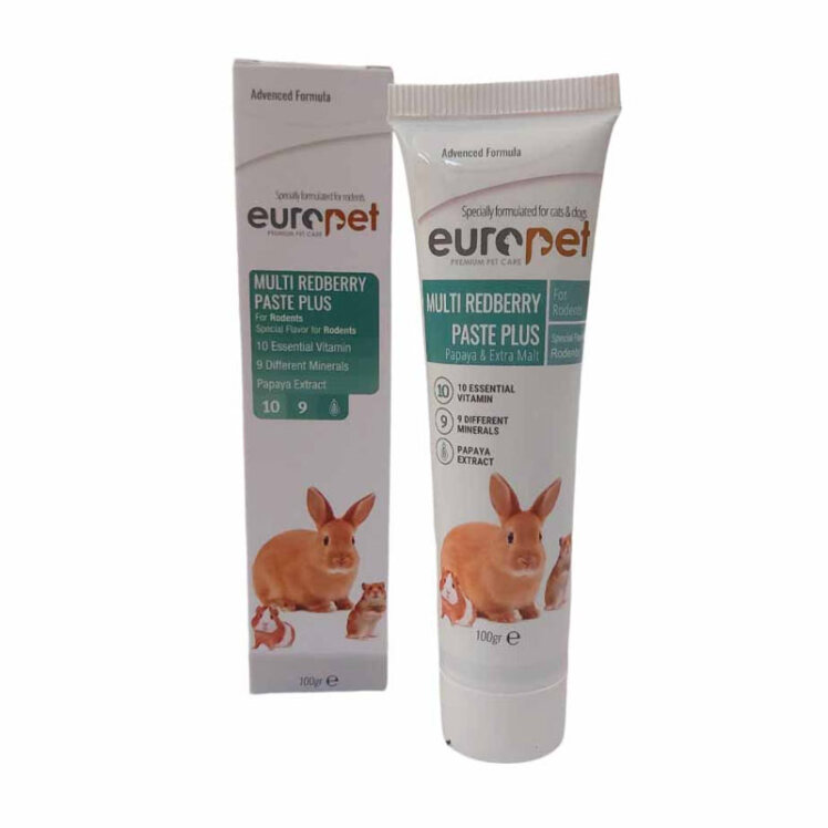 تصویر خمیر پلاس مولتی ردبری مخصوص جوندگان Europet Multi Redberry Paste Plus وزن 100 گرم