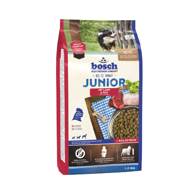  تصویر غذای خشک توله سگ بره و برنج بوش Bosch With Lamb & Rice Junior وزن 3 کیلوگرم 