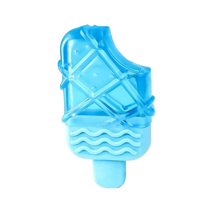 تصویر بستنی چوبی آبی اسباب بازی دندانی سگ سیلیکونی طرح بستنی پت سرکل Petcircle Dog Fruit Chewing Toy