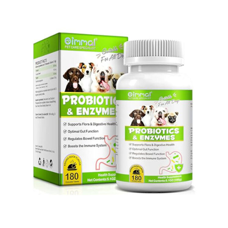 عکس قرص پروبیوتیک سگ اویمال با طعم اردک چینی Oimmal Probiotics & Enzymes Dog Pill بسته 180 عددی
