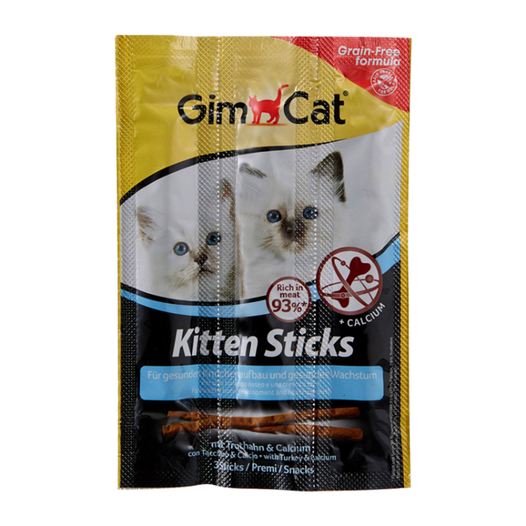 تشویقی مدادی بچه گربه جیم کت با طعم بوقلمون GimCat Kitten Turkey Stick بسته 3 عددی