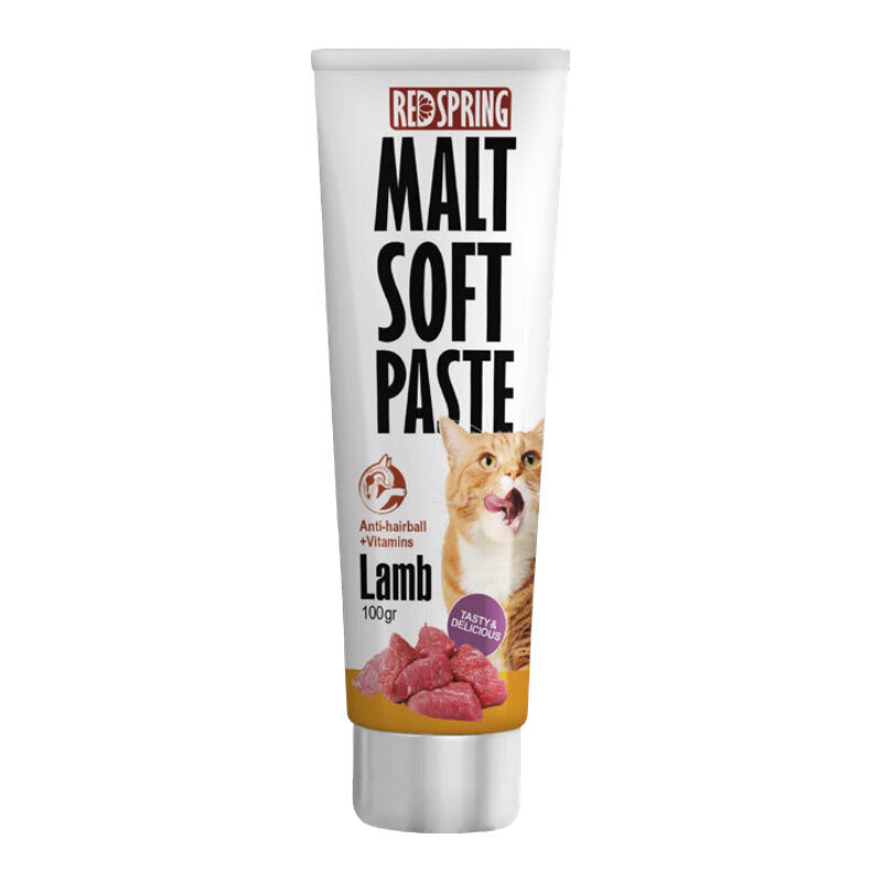  تصویر خمیر مالت گربه رداسپرینگ با طعم گوشت بره Redspring Malt Soft Paste Lamb وزن 100 گرم از نمای رو به رو 