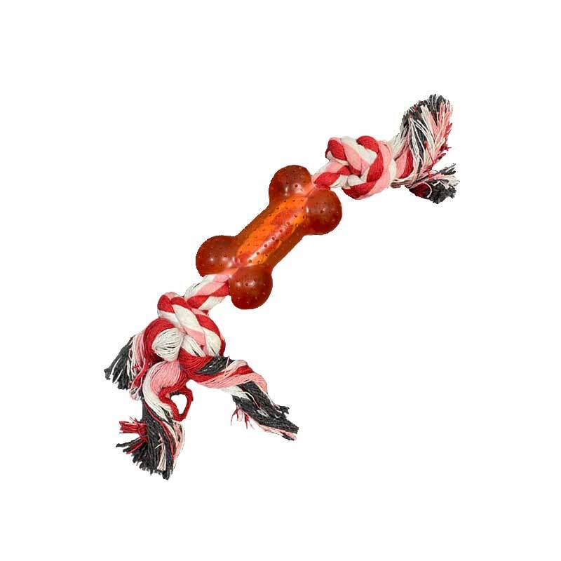  عکس اسباب بازی دندانی سگ استخوان و طناب رنگ قرمز 