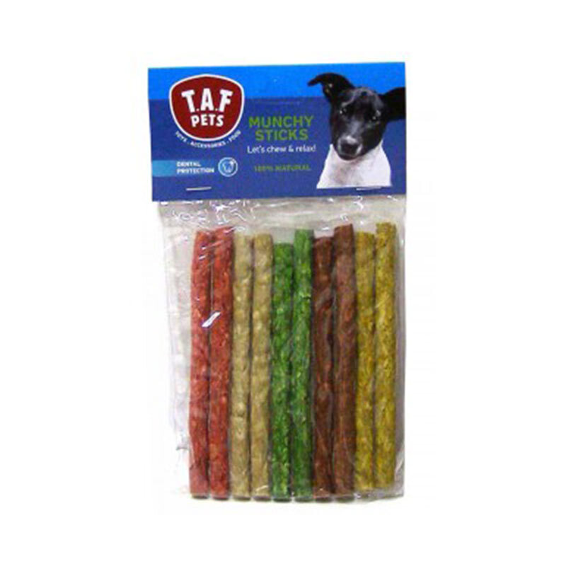  عکس تشویقی مدادی سگ تاف پتز با طعم پوست خام و برنج TAF Pets Munchy Sticks بسته 10 عددی 