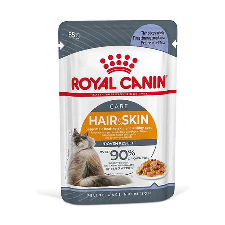 تصویر پوچ گربه رویال کنین Royal Canin Hair & Skin وزن 85 گرم