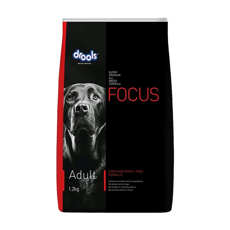 عکسبسته بندی تبلیغاتی غذای خشک سگ درولز مدل Focus Adult وزن 1.2 کیلوگرم