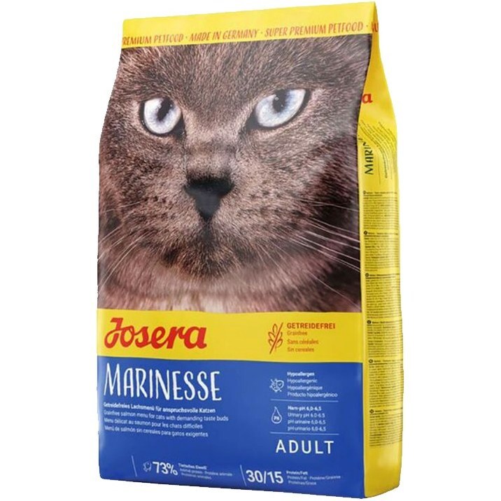 تصویر محتویات غذای خشک گربه جوسرا مدل مارینس Josera Marinesse وزن 2 کیلوگرم