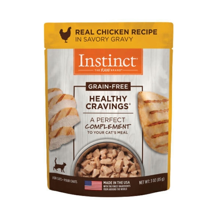 تصویر پشت پوچ گربه اینستینکت با طعم مرغ در سس Instinct In Savory Gravy With Chicken وزن 85 گرم