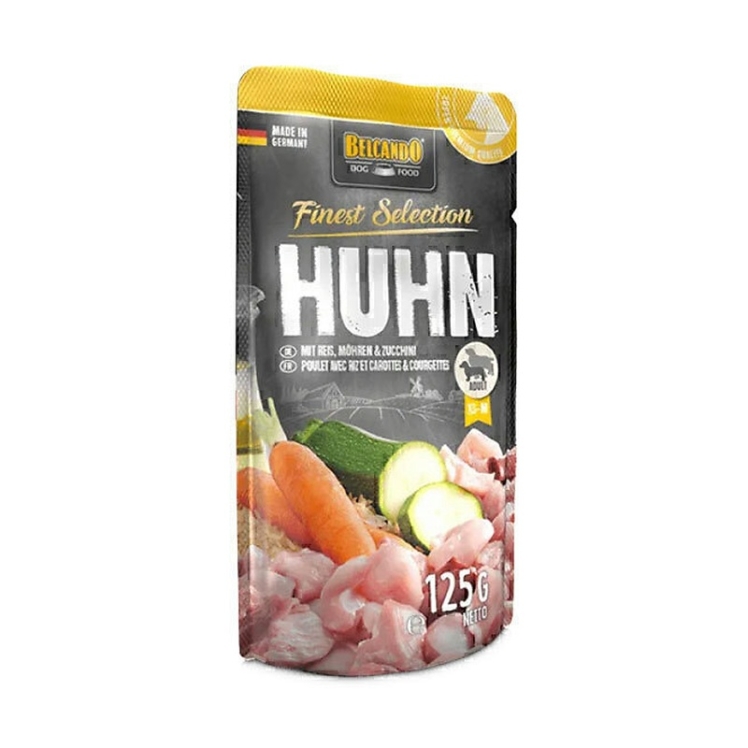 عکس محتویات پوچ سگ مرغ و برنج بلکاندو Belcando Chicken & Rice