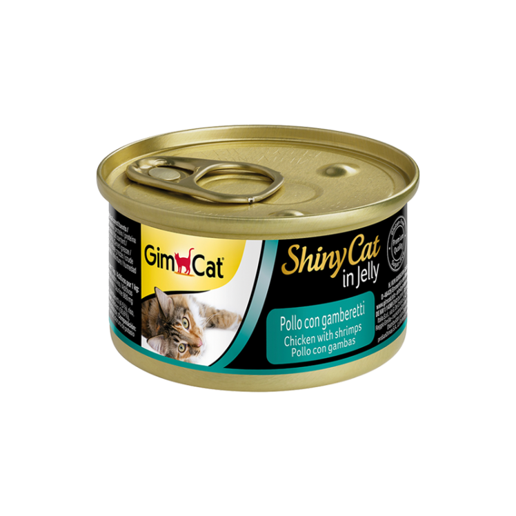 کنسرو غذای گربه جیم‌ کت با طعم مرغ و میگو GimCat Chicken & Shrimps وزن 70 گرم