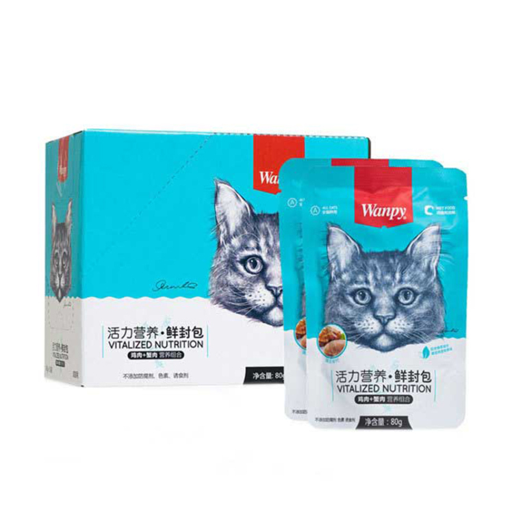 تصویر پوچ گربه ونپی مدل Chicken & Crab وزن ۸۰ گرم