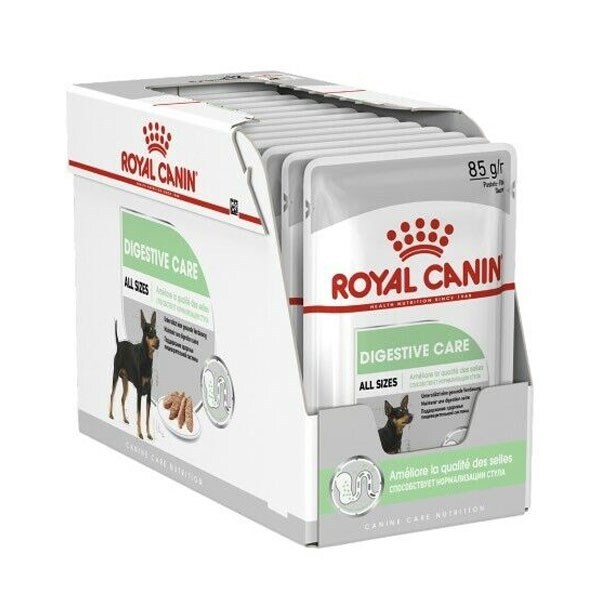  تصویر باکس پوچ سگ دایجستیو رویال کنین Royal Canin Digestive Care All Sizes وزن 85 گرم 