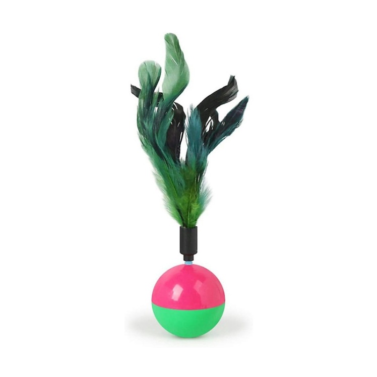 تصویر اندازه اسباب بازی توپ تعادل پر‌دار گربه رز پت بسته 6 عددی