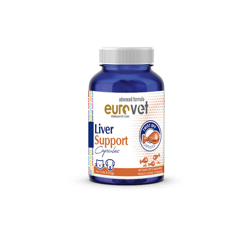  عکس بسته بندی مکمل تقویت کننده کبد حیوانات یورووت Eurovet Liver Support بسته 60 عددی 