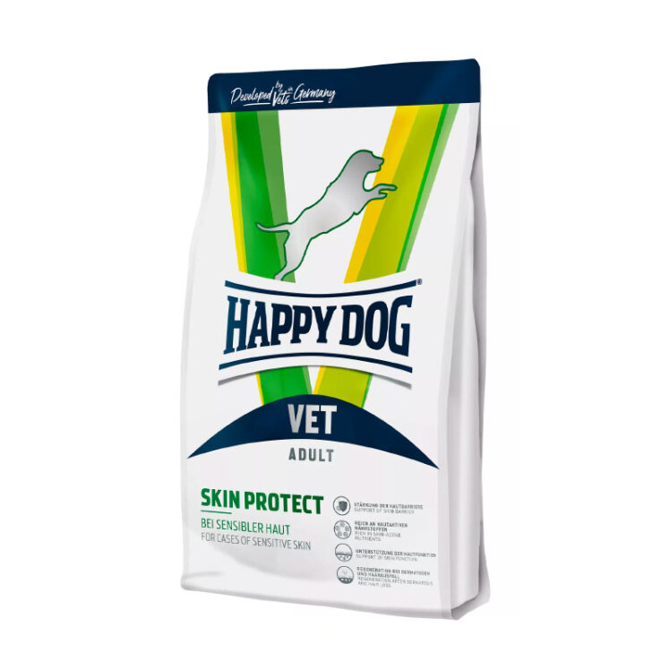 تصویر غذای خشک درمانی مشکلات پوستی سگ هپی داگ Happy Dog VET Diet Skin وزن 1 کیلوگرم