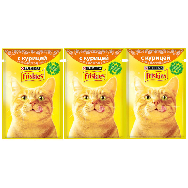  عکس باندل بسته پوچ گربه فریسکیز مدل Chicken وزن 85 گرم مجموعه ۳ عددی 